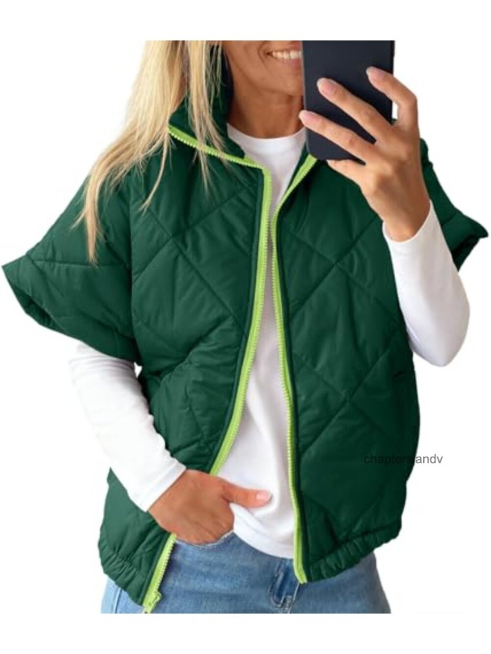 Quilted Puffer Vest Sleeveless Zip Up Oversized Lightweight Women's Outerwear